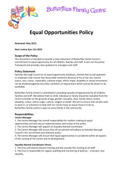 butterflies children`s centre equal opportunities policy
