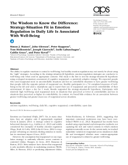 The Wisdom to Know the Difference: Strategy-Situation