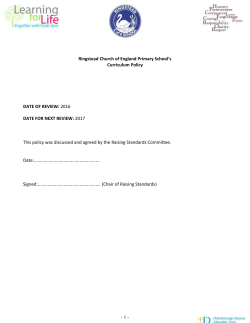 Safeguarding Model Policy and Procedures (Aug 2013)