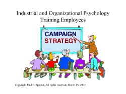 Industrial and Organizational Psychology