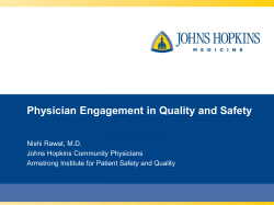 IHI Framework for Physician Engagement in