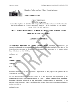 grant agreement for an action with multiple beneficiaries