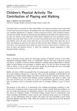 Children`s Physical Activity: The Contribution of Playing and Walking
