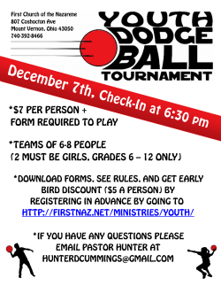 7 per person + form required to play *teams of 6