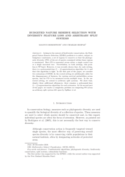 Budgeted Nature Reserve Selection with diversity feature loss and