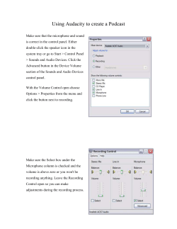 Using Audacity to create a Podcast