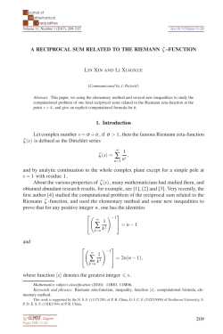 A reciprocal sum related to the Riemann &zeta;-function - Ele-Math