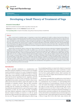 Developing a Small Theory of Treatment of Yoga