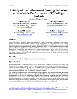 A Study of the Influence of Gaming Behavior on Academic