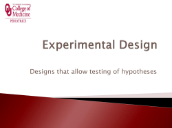 Experimental design - Darden071813