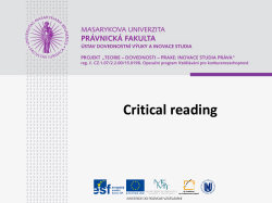 Critical reading