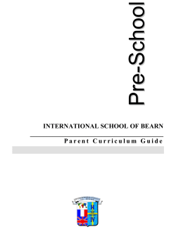 Pre-School Syllabus - International School of Bearn