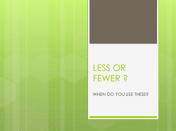LESS OR FEWER ?