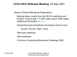 LCG-LHCC Referees Meeting