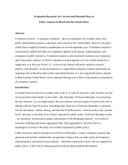 Evaluation Research: Its Current and Potential Place in Policy