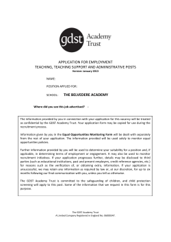 Application form for employment