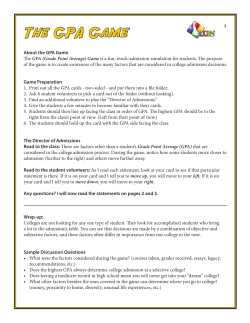 The GPA Game