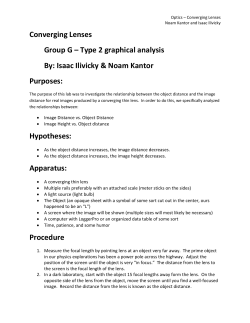 Converging Lenses Group G &ndash; Type 2 graphical analysis By: Isaac