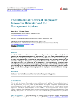 The Influential Factors of Employees` Innovative Behavior and the