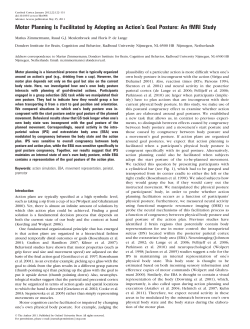 Motor Planning Is Facilitated by Adopting an Action`s Goal Posture