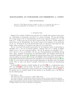 DIAGONALISING AN ULTRAFILTER AND PRESERVING A P