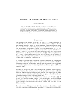 HOMOLOGY OF GENERALIZED PARTITION POSETS Introduction