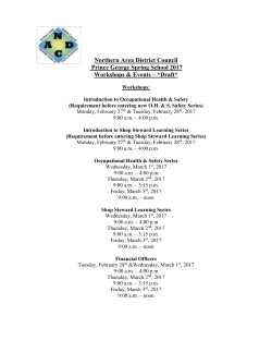 Daily Agenda for PG Spring School 2017