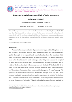 An experimental outcome that affects buoyancy