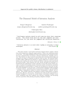 The Diamond Model of Intrusion Analysis