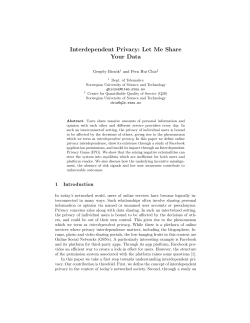 Interdependent Privacy: Let Me Share Your Data