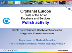 ORPHANET Europe 1.04.2011 &ndash; 31.12.2014 www.orpha.net www
