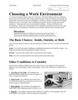 (F) Choosing a Work Environment