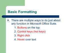 Basic Formatting