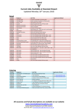 Current Jobs Available at Stansted Airport