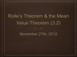 The Mean Value Theorem