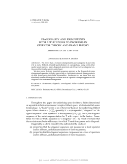 Diagonality and Idempotents with applications to problems in