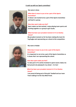 Sports Committee Update Jan 2016