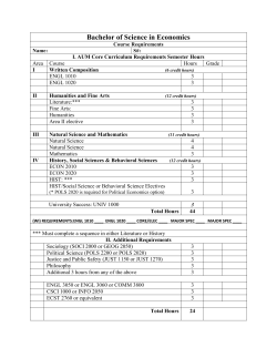 Bachelor of Science in Economics
