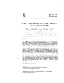 Econometrics Conditionally independent private