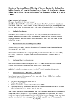 minutes of the annual general meeting of welwyn garden city hockey
