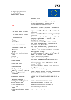 Explanatory notes U001