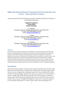 Higher Education and Research Cooperation between South