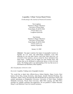 Urban versus Rural Stock Patterns