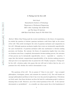 A Turing test for free will