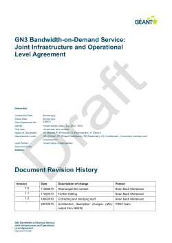 BoD Joint Infrastructure and OLA