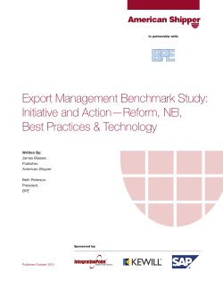 Export Management Benchmark Study: Initiative and Action