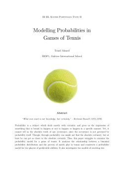 Modelling Probabilities in Games of Tennis