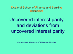 Doctoral School of Finance and Banking Bucharest