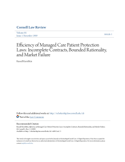 Efficiency of Managed Care Patient Protection Laws: Incomplete