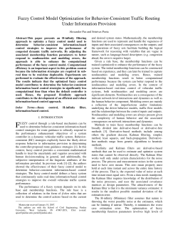 Fuzzy Control Model Optimization for Behavior